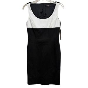 NWT Alex Marie Black White Sleeveless Sheath Business Professional Dress Size 2‎